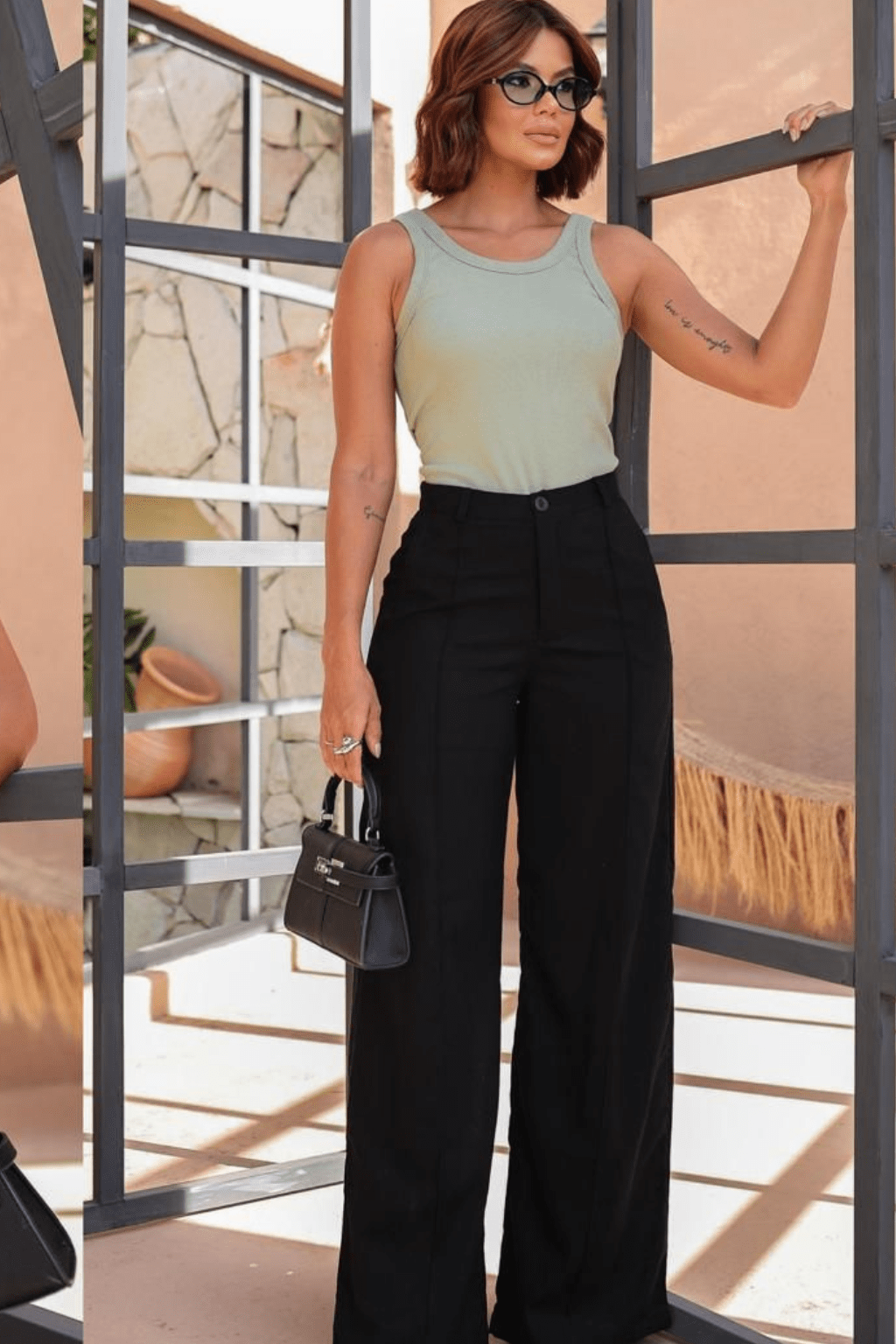 Calça Pantalona de Linho Serenna