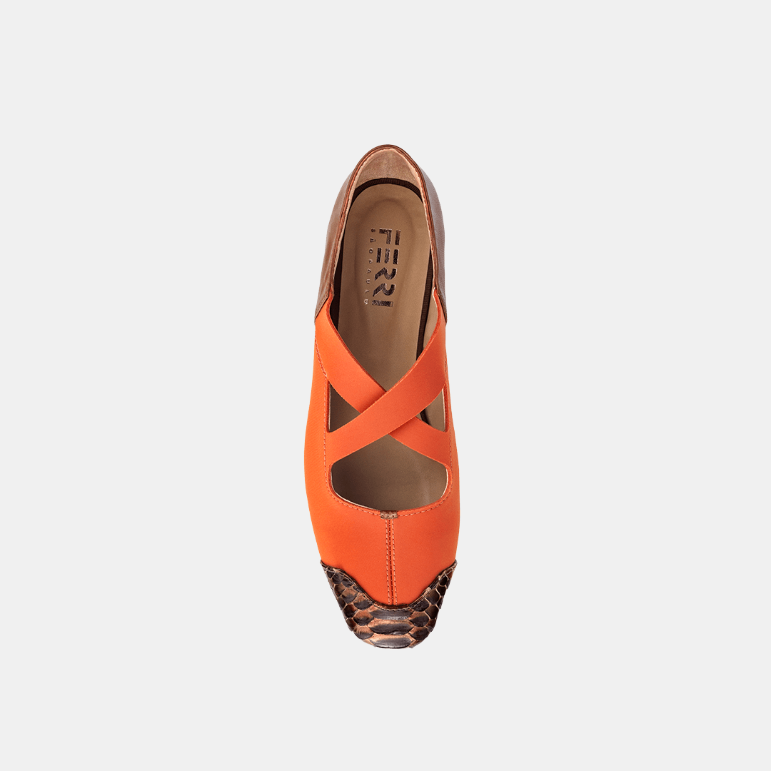 Sapatilha Elastano Cruzado Orange