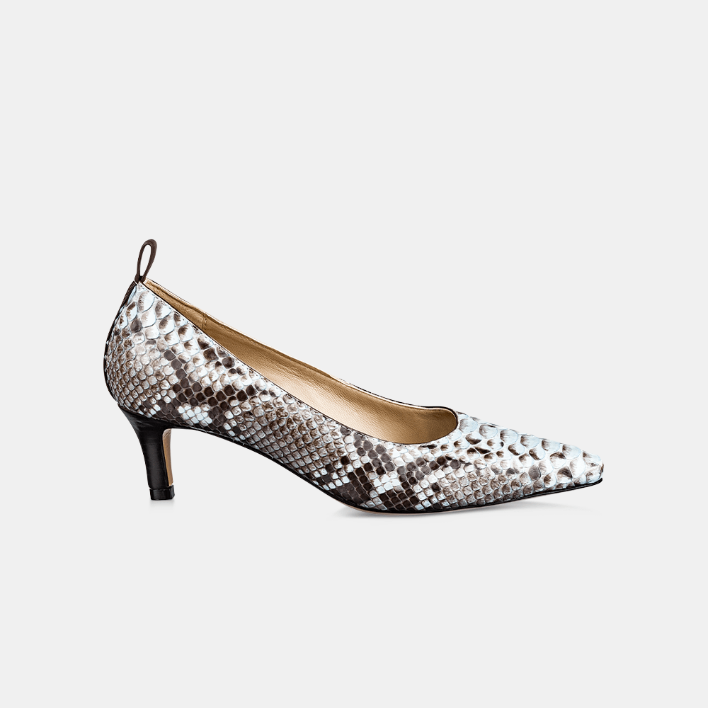 Scarpin Bico Fino Python Light Blue