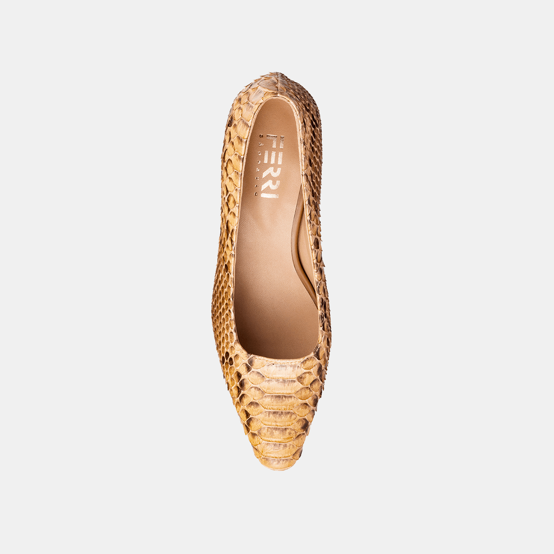 Scarpin Python Champagne