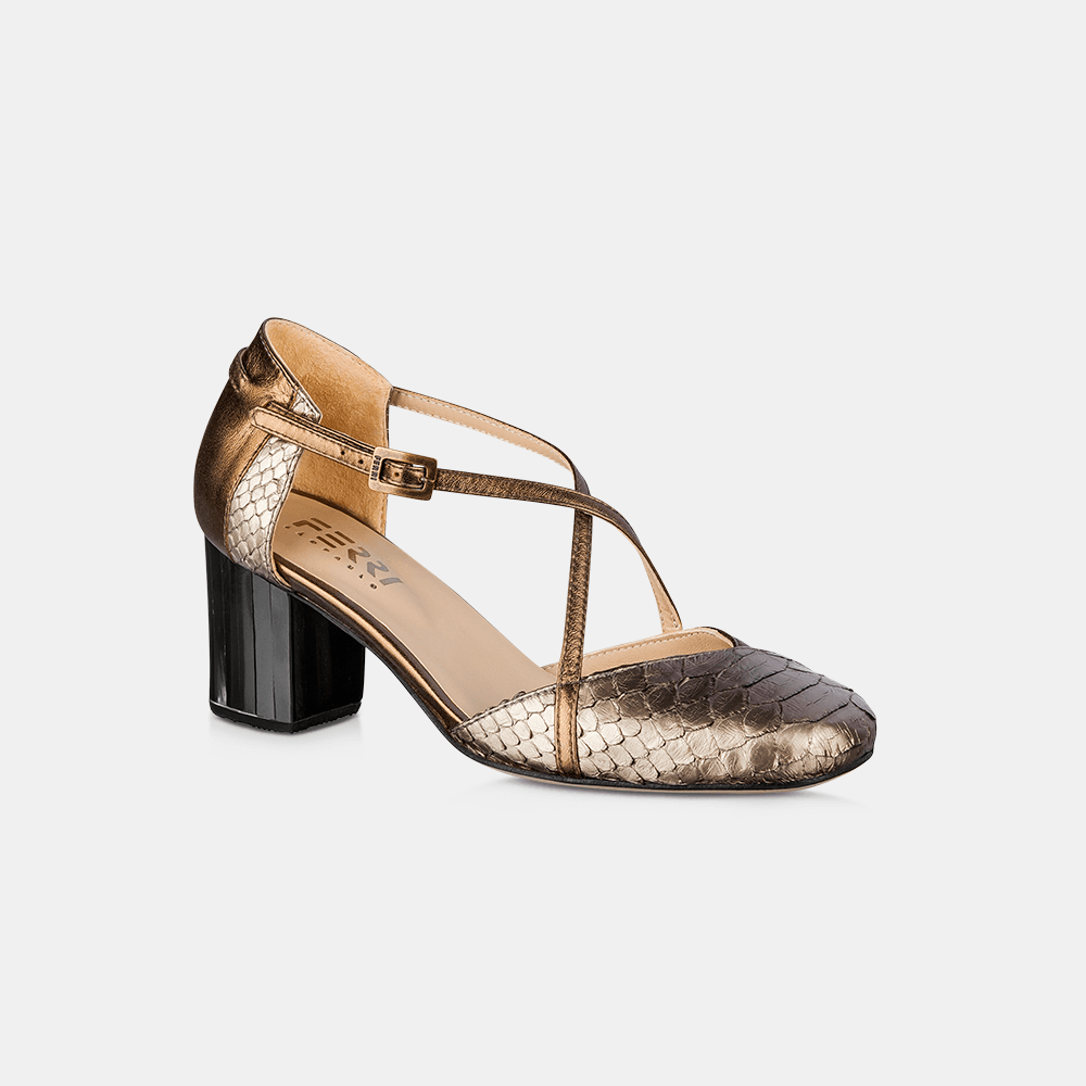 Scarpin Python Metalizado