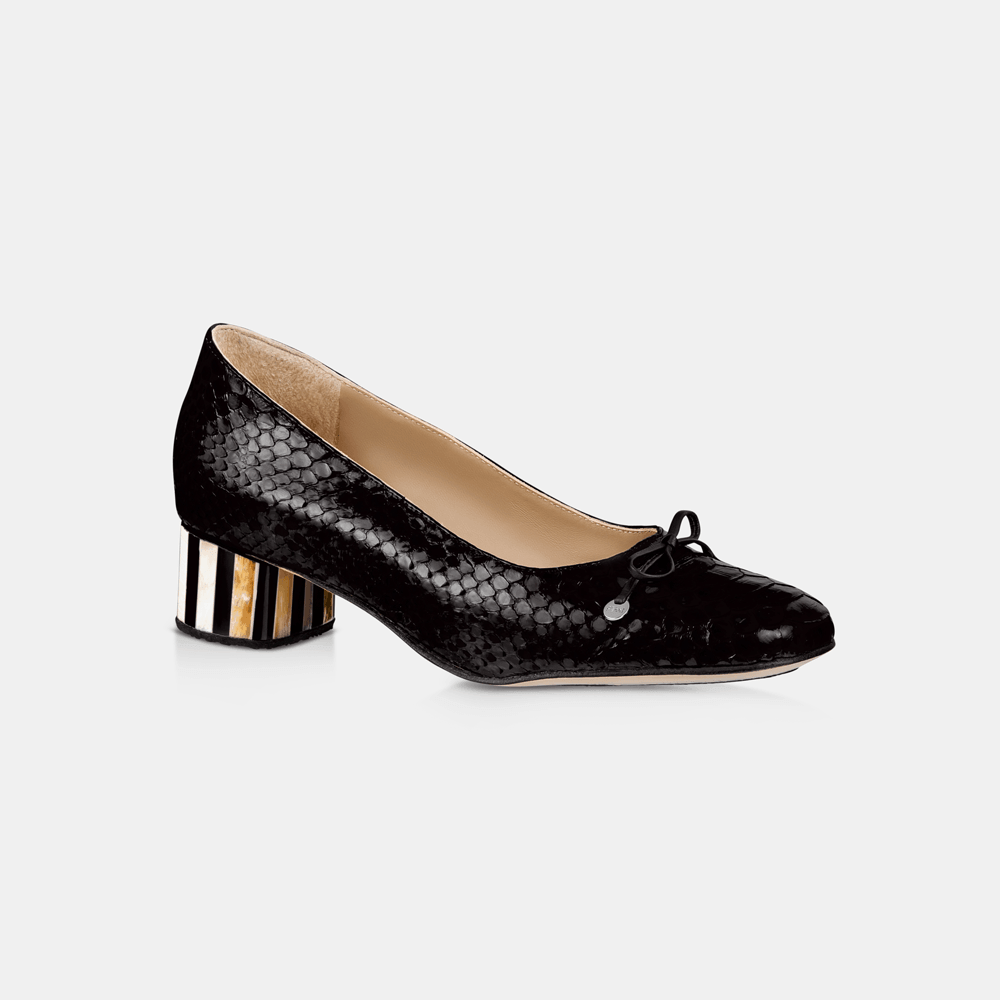 Scarpin Clássico Python Preto