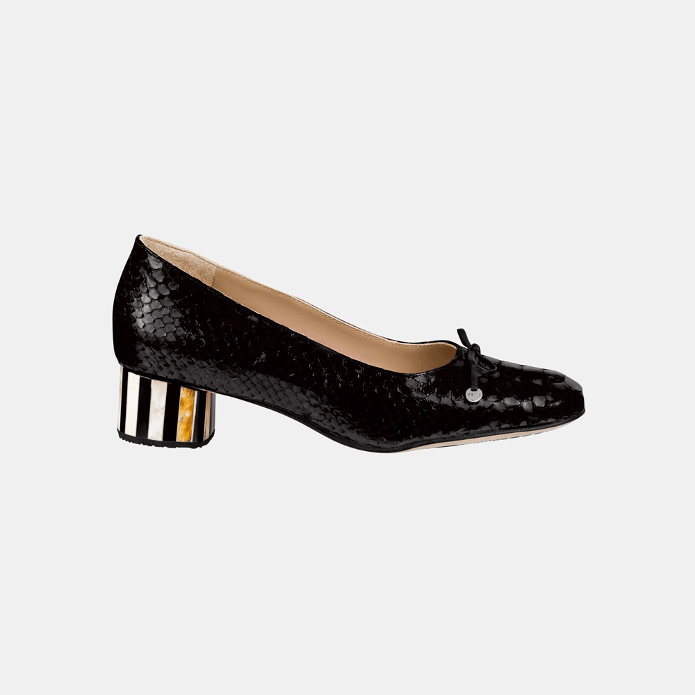 Scarpin Clássico Python Preto