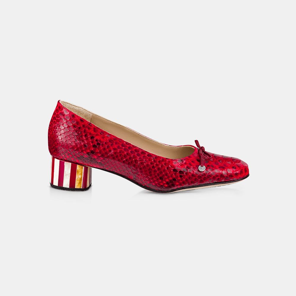 Scarpin Clássico Python Cereja