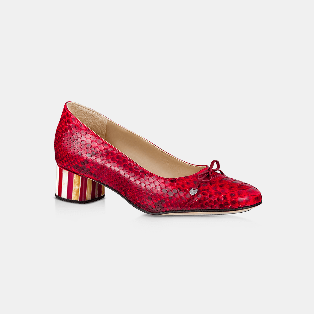 Scarpin Clássico Python Cereja