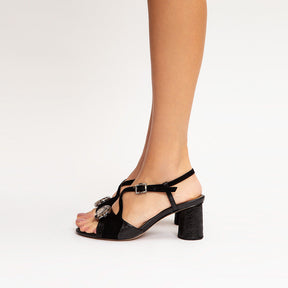 Sandália Salto Alto Cristal