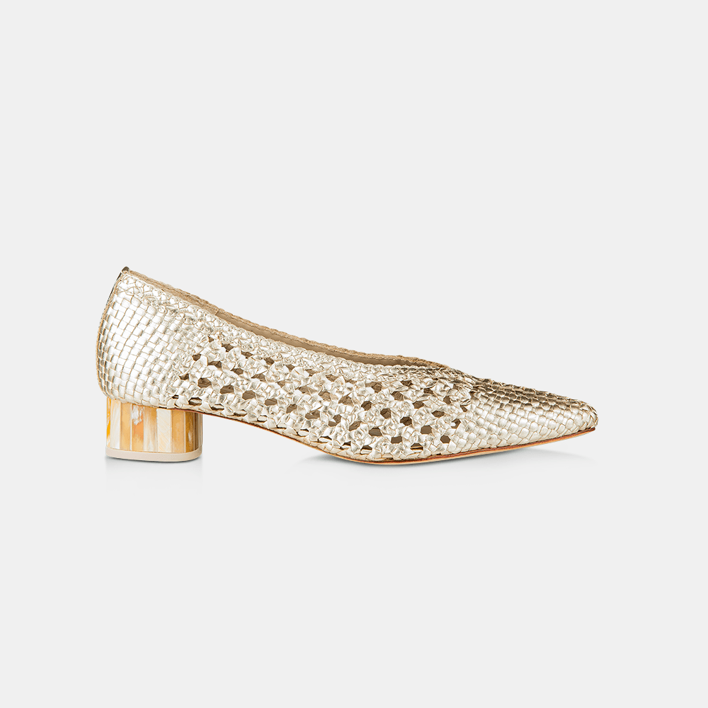 Scarpin Tressê Ouro