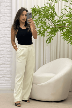 Calça Elise em Alfaiataria Off White