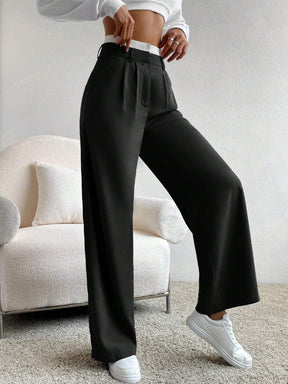 Calça Feminina Pantalona Preto com Branco