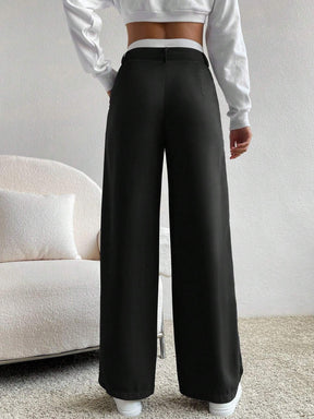 Calça Feminina Pantalona Preto com Branco