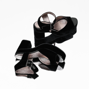 Sandália Plataforma Veludo