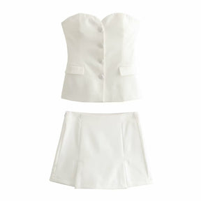 Conjunto Feminino Alfaiataria Branco Isa