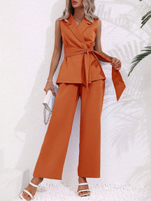 Conjunto Feminino Alfaiataria Laranja Queimado