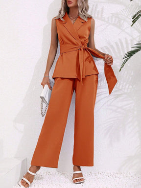 Conjunto Feminino Alfaiataria Laranja Queimado