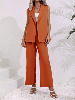 Conjunto Feminino Alfaiataria Laranja Queimado