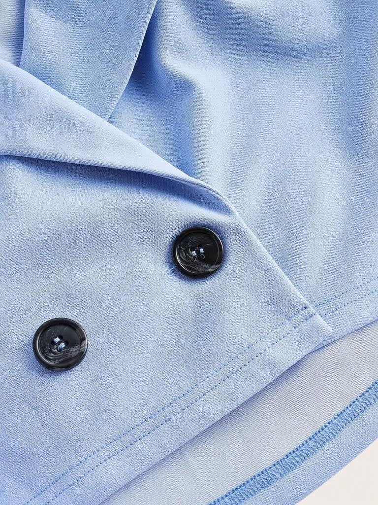 Conjunto Feminino Calça e Jaqueta Curta Azul Malvinas