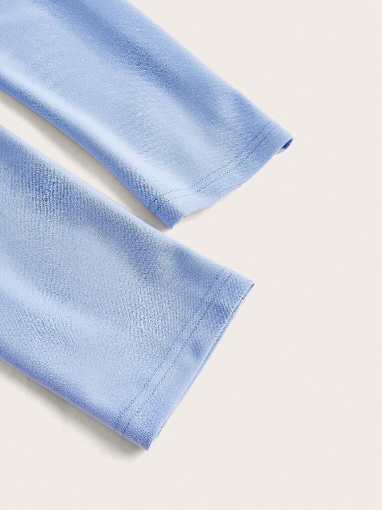 Conjunto Feminino Calça e Jaqueta Curta Azul Malvinas