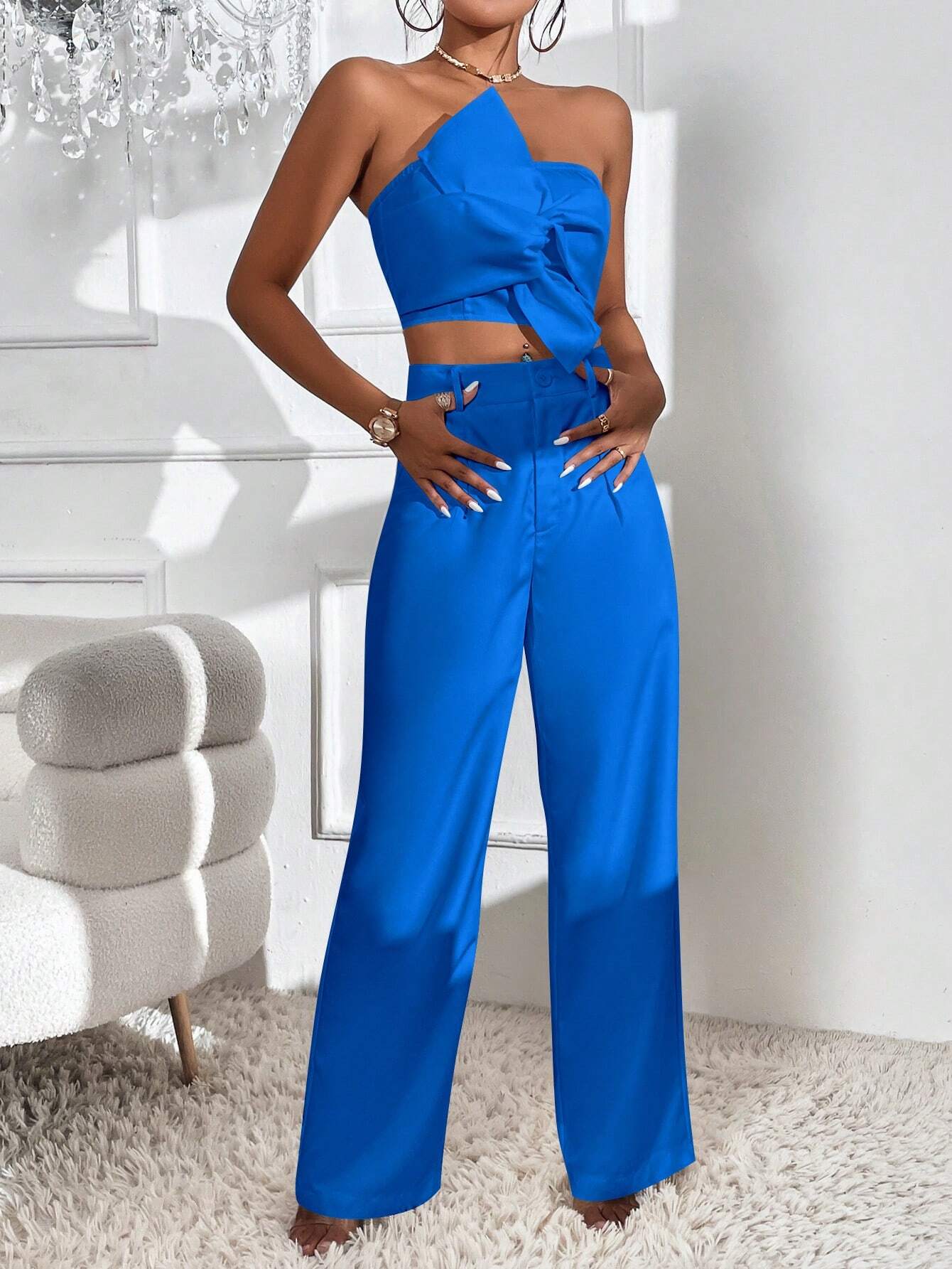 Conjunto Feminino Elegância Privé Azul