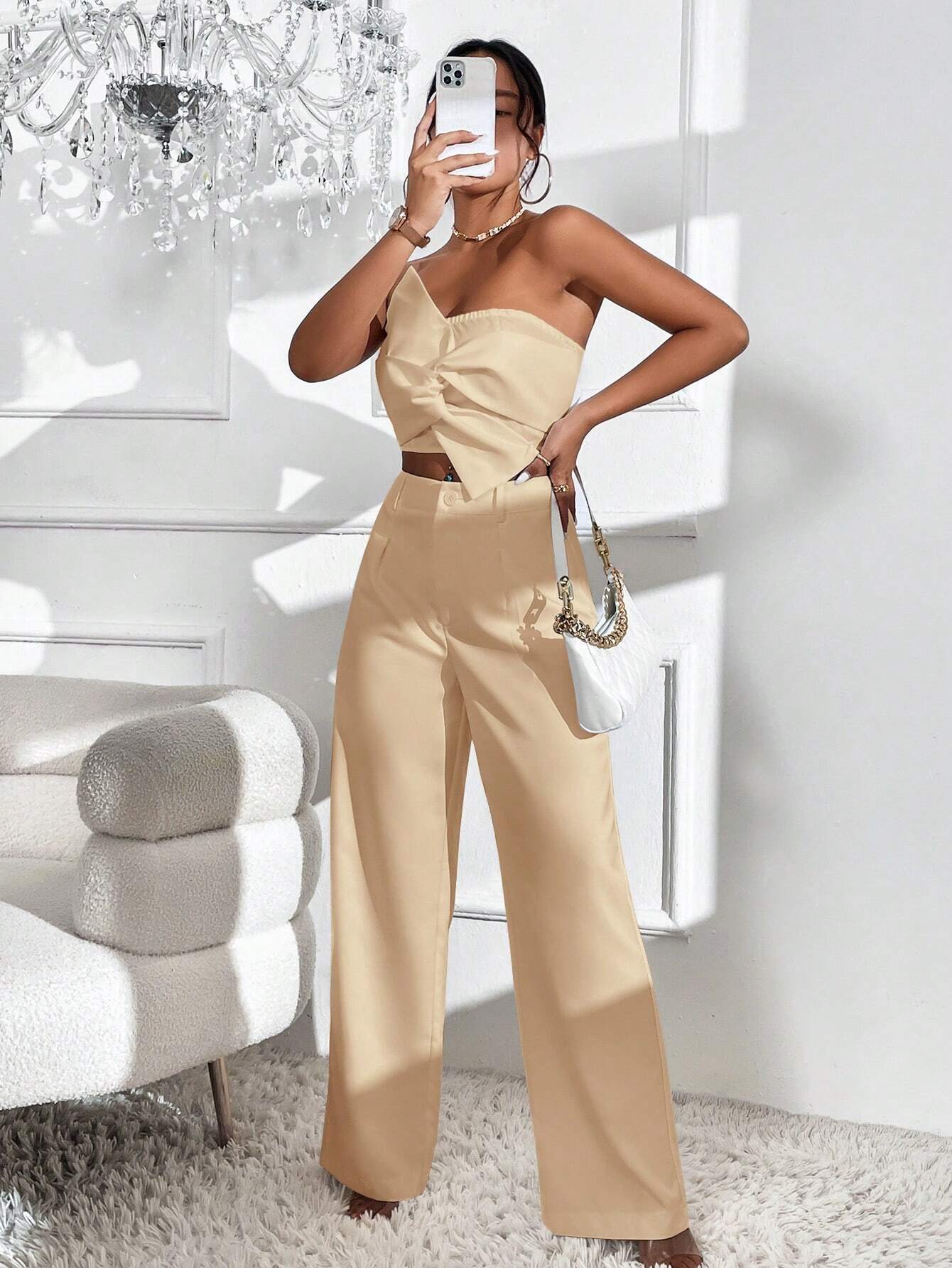 Conjunto Feminino Elegância Privé Bege