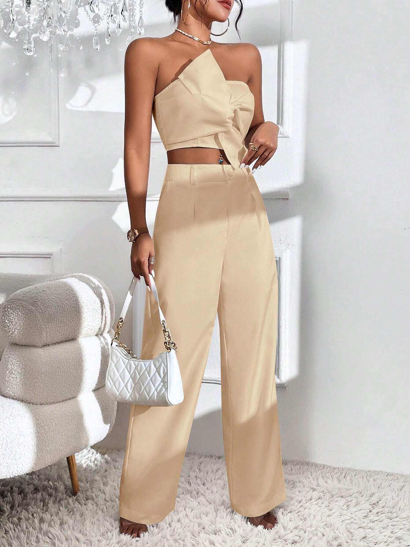 Conjunto Feminino Elegância Privé Bege