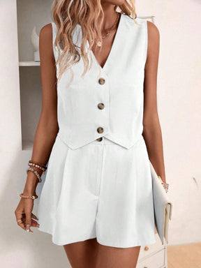 Conjunto Feminino Short e Blusa Branco