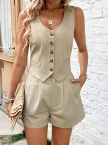 Conjunto Feminino Short e Colete