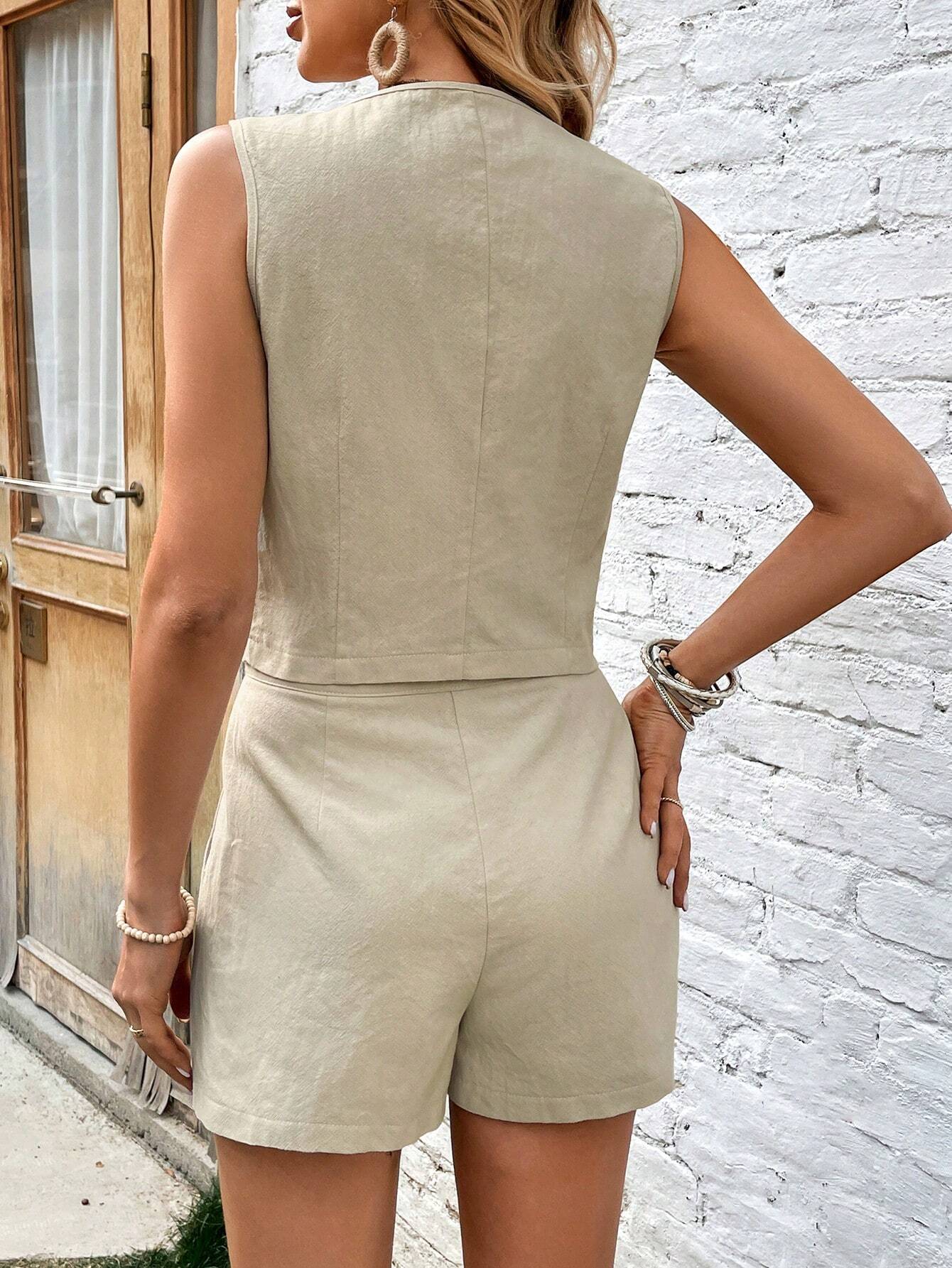 Conjunto Feminino Short e Colete