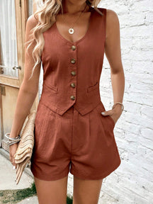 Conjunto Feminino Short e Colete