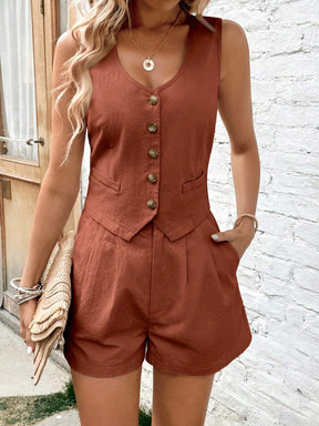 Conjunto Feminino Short e Colete