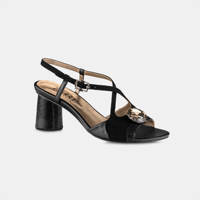 Sandália Salto Alto Cristal