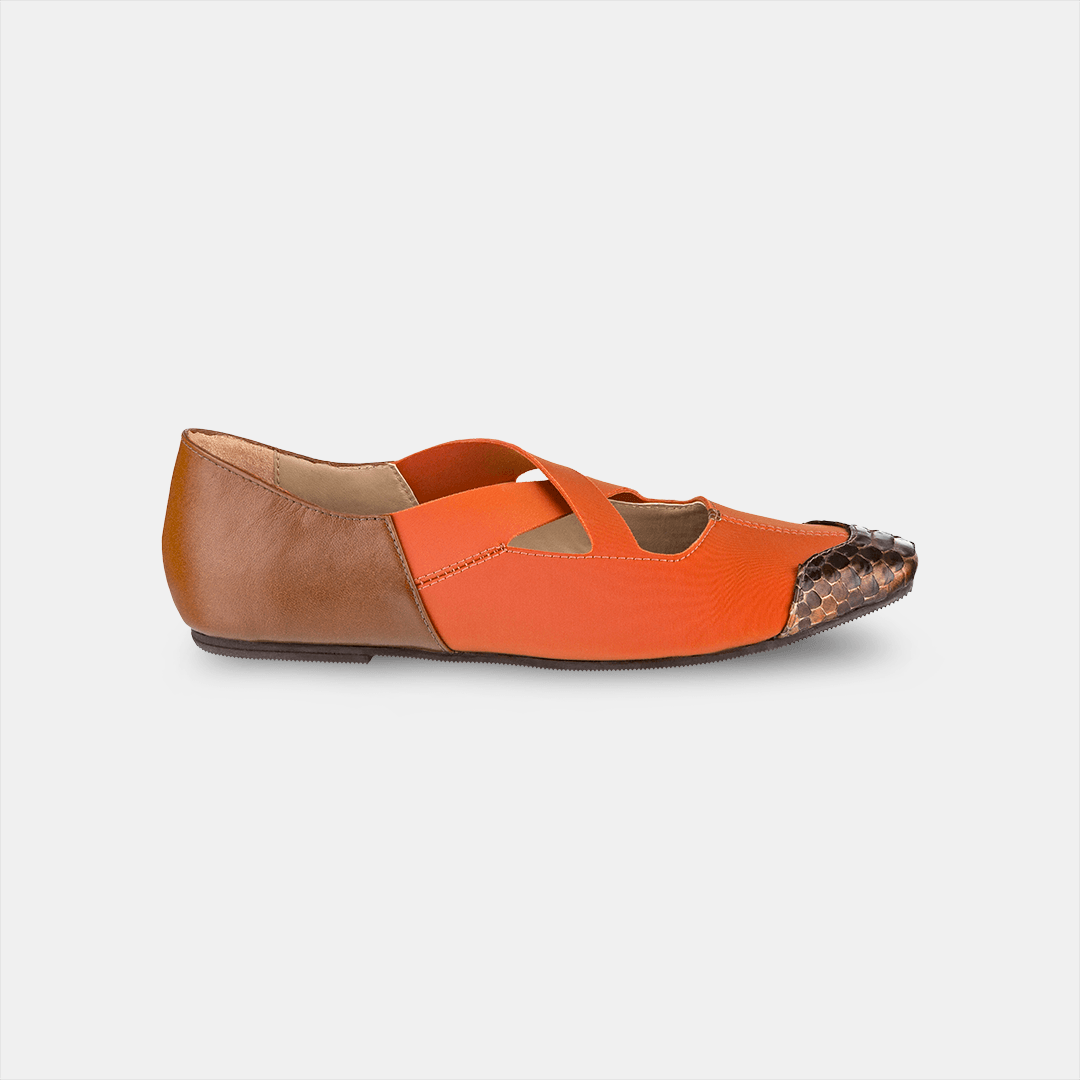 Sapatilha Elastano Cruzado Orange