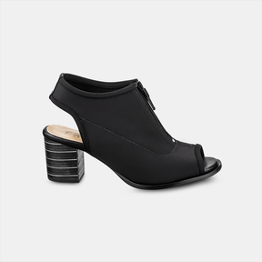 Sandália Salto Alto Elastano Zíper