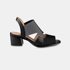 Sandália Salto Médio Elastano Duo