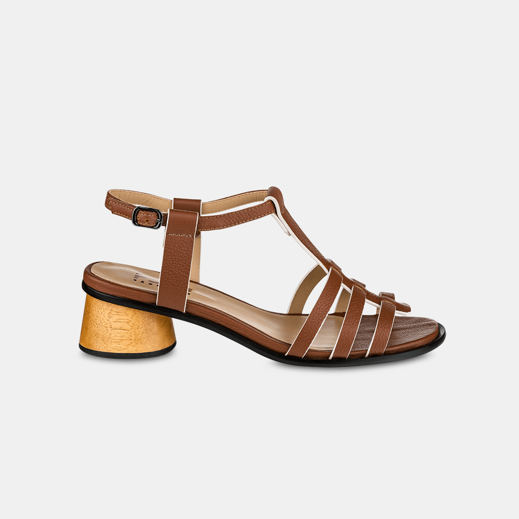 Sandália Tiras Camel