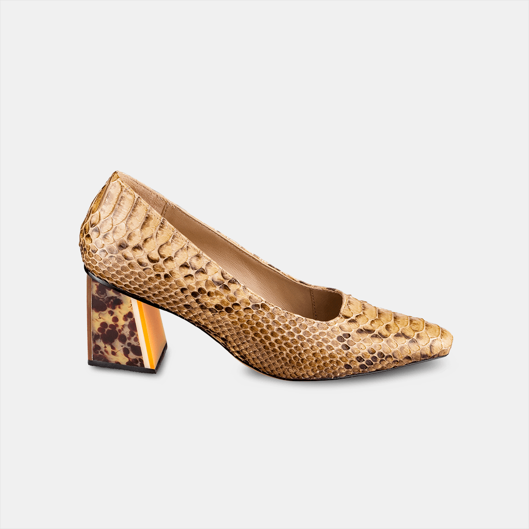 Scarpin Python Champagne