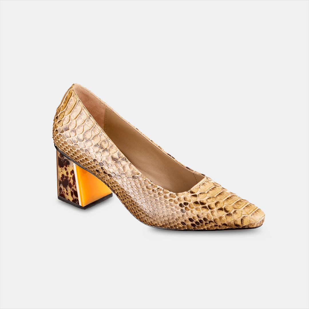 Scarpin Python Champagne