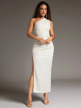 Vestido Branco Midi Com Fenda Lateral Luna