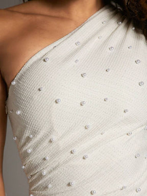 Vestido Branco Midi Com Fenda Lateral Luna