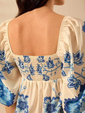 Vestido Curto Manga Bufante Modelo Tereza