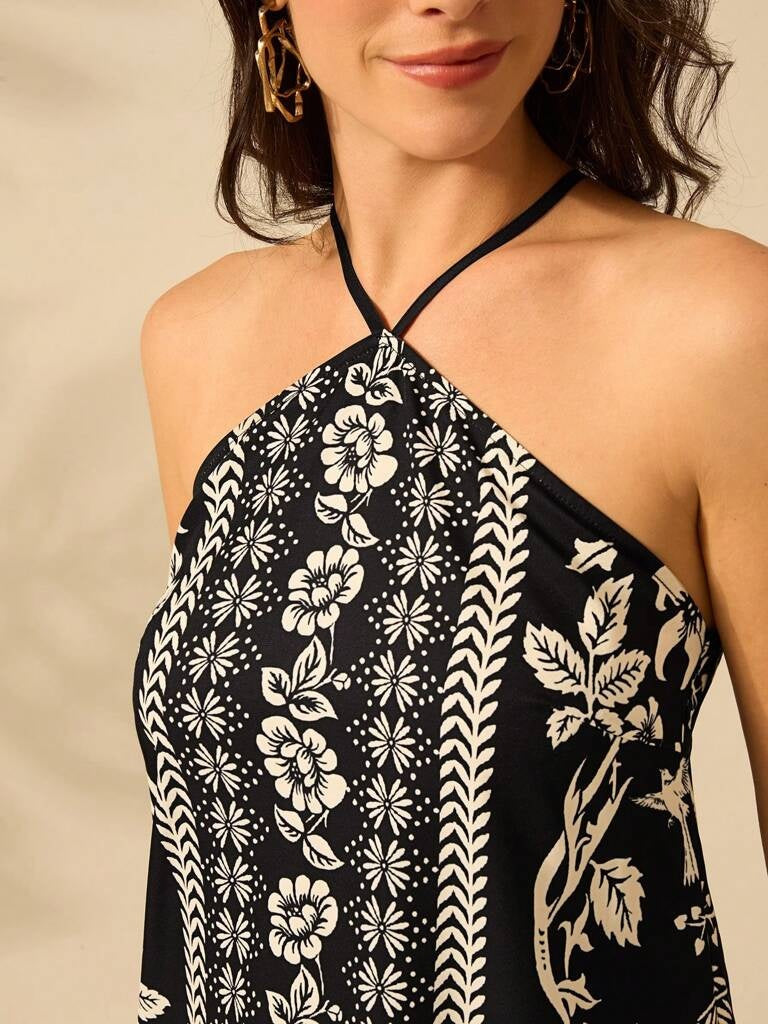 Vestido Curto Multicolorido Preto Vaduz