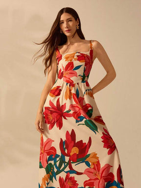 Vestido Estampa Floral Tropical Duce