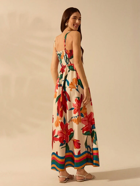 Vestido Estampa Floral Tropical Duce