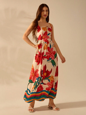 Vestido Estampa Floral Tropical Duce