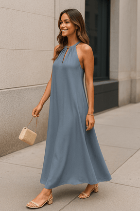 Vestido Longo Azul Milão