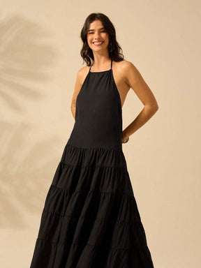 Vestido Longo Preto Panamá