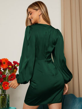 Vestido Verde Curto Manga Longa Ayla