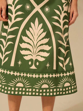 Vestido Curto Manga Bufante Verde Modelo Catarine