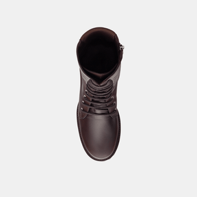 Bota Coturno Feminina Couro Café