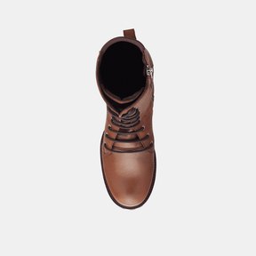 Bota Coturno Feminina Couro Caramelo
