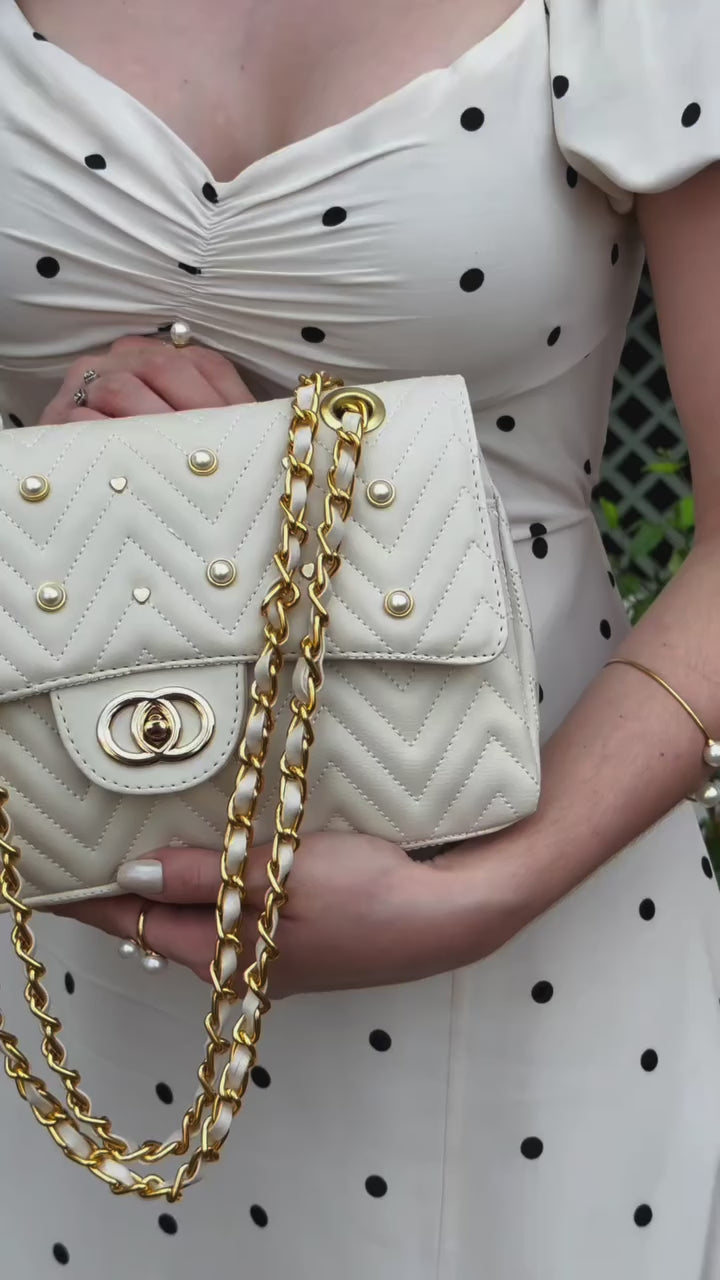 Bolsa Tiracolo Matelassê Pérola